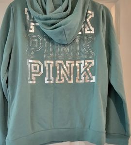 PINK By Victoria Secret Silver Bling Full Zip Hoodie